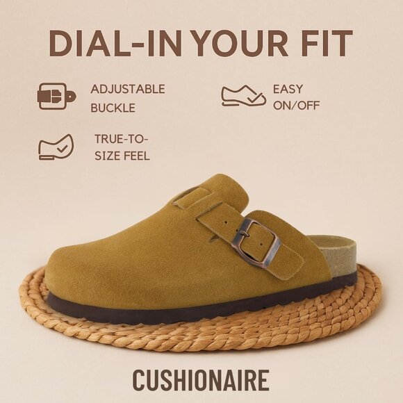 Genuine Leather Suede Clog Womens Shoes Slip On Mule Comfort Casual - Picture 7 of 9